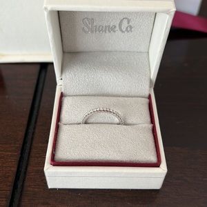 Shane Co Ladies Diamond Wedding Band Ring in 14K White Gold sz. 5.75